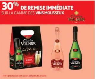 30% de remise immédiate sur la gamme des vins mousseux 