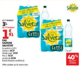 Eau gazeuse salvetat
