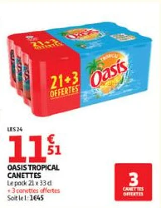 Oasis tropical canettes