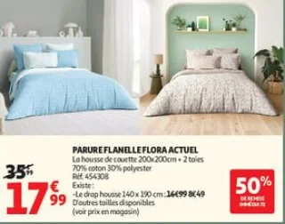 Parure flanelle flora actuel