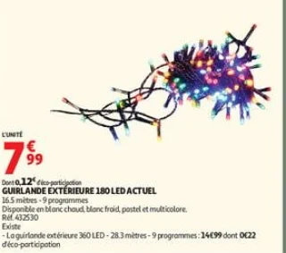 Pdv guirlandes exterieures xs pv net