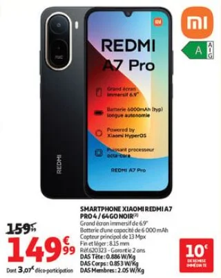 Xiaomi redmi a7 pro 4 64 noir 