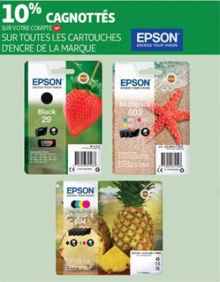 10% cagnottés<br>sur votre compte<cagnotte> sur toutes les cartouches d'encre de la marque 