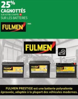 25% cagnottés<br>sur votre compte<cagnotte> sur les batteries 
