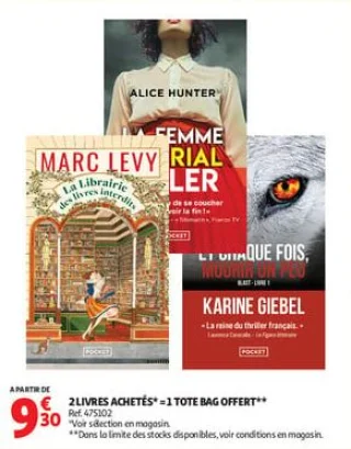 2 livres achetés = 1 tot bag offert
