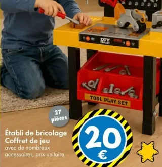 Établi de bricolage Coffret de jeu 27 pièces