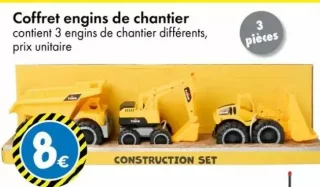 Coffret engins de chantier 3 pièces Construction Set