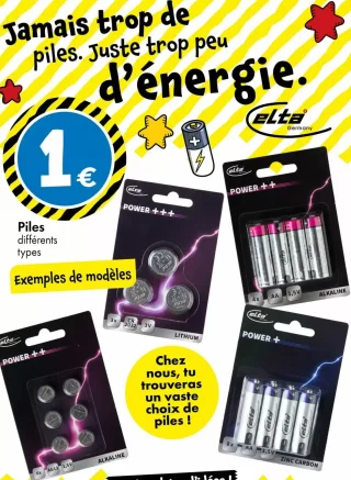 Piles Elta différents types