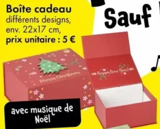 Boîte cadeau avec musique de Noël 22x17 cm