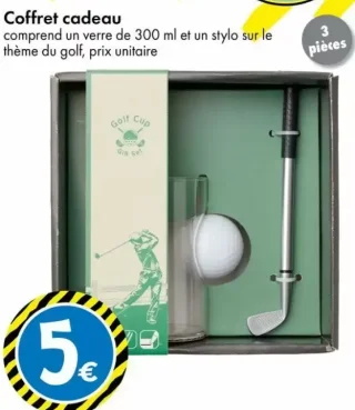 Coffret cadeau golf (verre 300 ml et stylo)