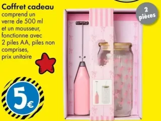 Coffret cadeau verre de 500 ml et mousseur