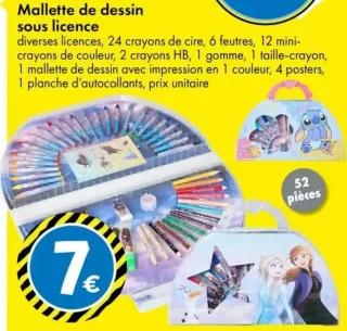 Mallette de dessin sous licence 52 pièces