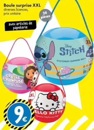 Boule surprise XXL avec articles de papeterie
