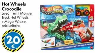 Hot Wheels Crocodile avec 1 mini Monster Truck Mega-Wrex