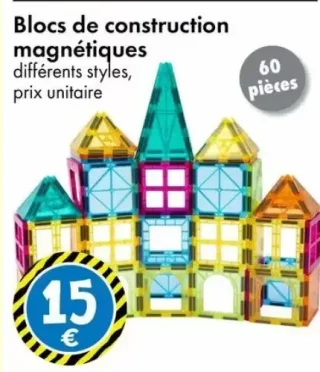Blocs de construction magnétiques - 60 pièces