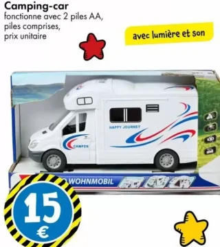 Camping-car jouet avec lumière et son