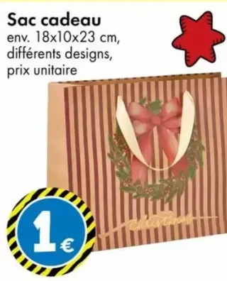 Sac cadeau env. 18x10x23 cm