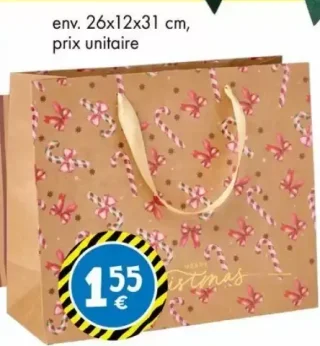 Sac cadeau env. 26x12x31 cm