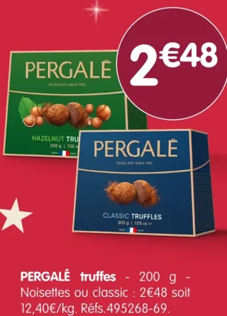 PERGALÉ truffes Noisettes ou classic