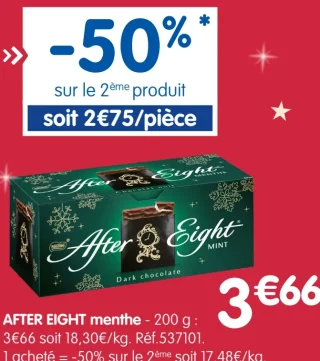 Chocolat noir à la menthe After Eight 200 g