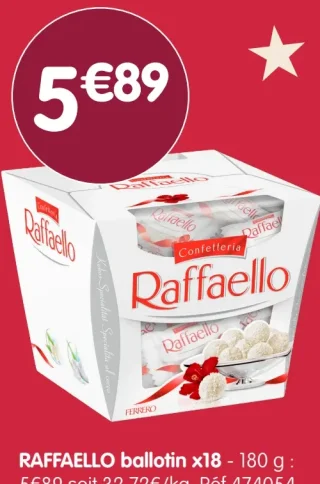Confiserie spécialité au coco Raffaello ballotin x18 180 g