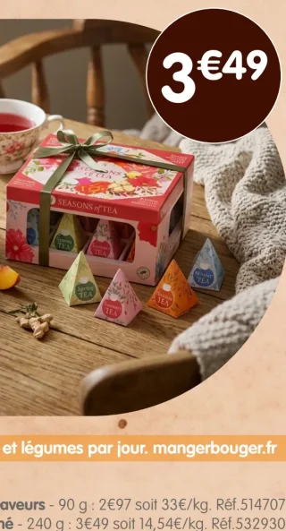 Boîte sachets pyramide de thé Seasons of Tea