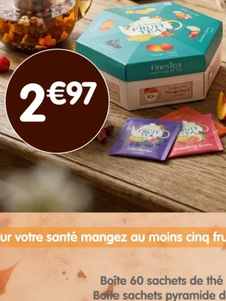 Boîte 60 sachets de thé 6 saveurs FinesTea