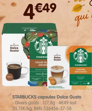 STARBUCKS capsules Dolce Gusto