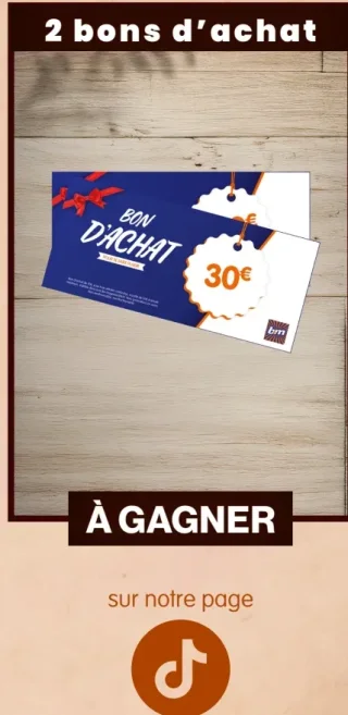 2 bons d'achat B&M 30€ à gagner sur TikTok