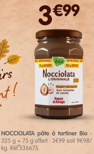 NOCCIOLATA pâte à tartiner Bio Rigoni di Asiago