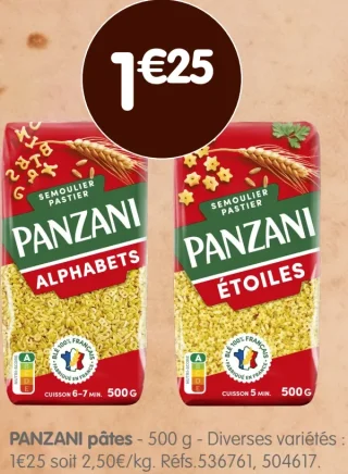PANZANI pâtes Alphabets / Étoiles
