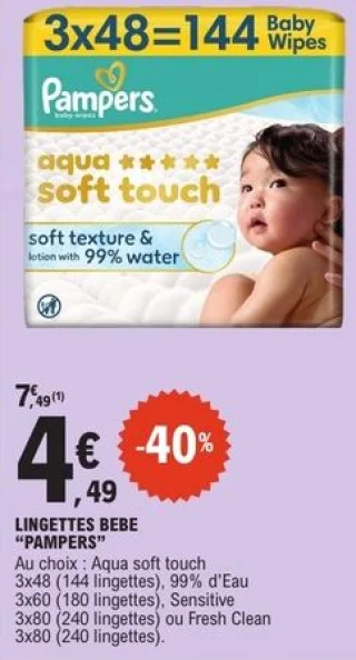 Lingettes bébé Pampers