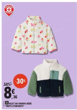 Gilet en sherpa bébé Mots d'enfants