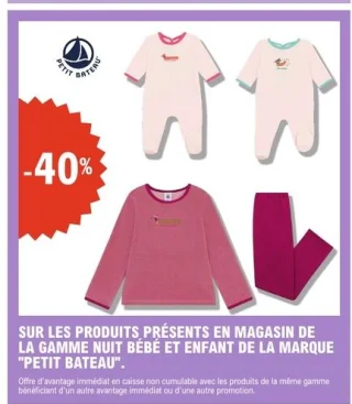 Gamme nuit bébé et enfant Petit Bateau