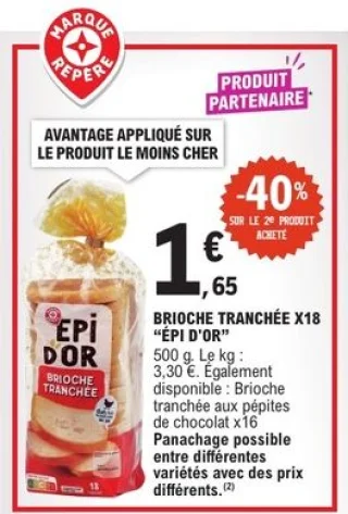Brioche tranchée x18 Épi d'Or Marque Repère