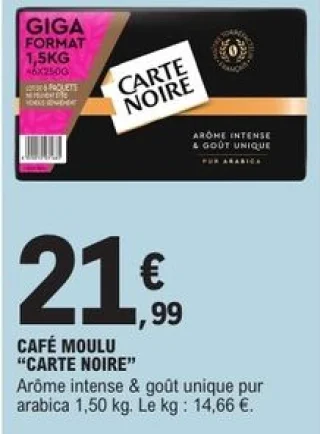 Café moulu Carte Noire Arôme intense & goût unique