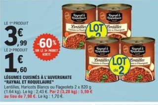 Légumes cuisinés à l'Auvergnate Raynal et Roquelaure