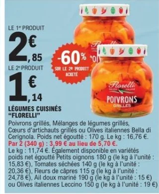 Légumes cuisinés Poivrons grillés Florelli