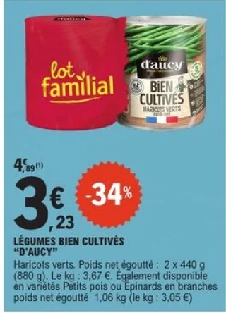 Légumes bien cultivés Haricots verts D'aucy