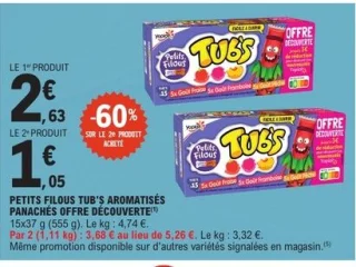 Petits Filous Tub's Aromatisés Panachés Offre Découverte Yoplait