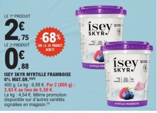 Ísey Skyr Myrtille Framboise 0% Mat. Gr.