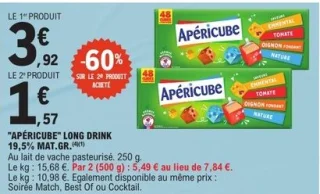 Fromage Apéricube Long Drink