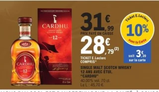 SINGLE MALT SCOTCH WHISKY 12 ANS AVEC ÉTUI. "CARDHU"