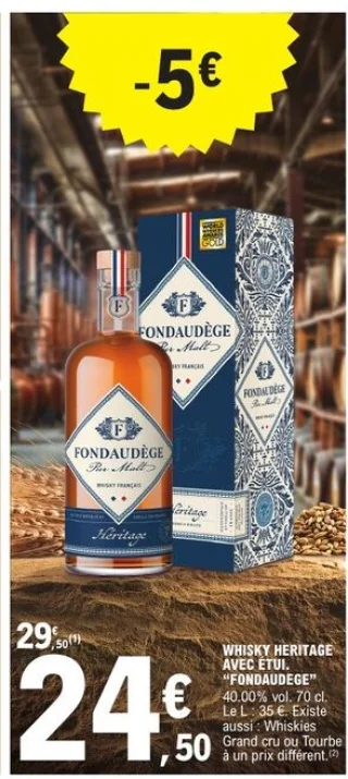 Whisky Héritage Pur Malt avec étui Fondaudège