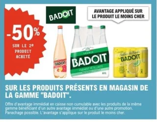 Eaux minérales et boissons gazeuses Badoit