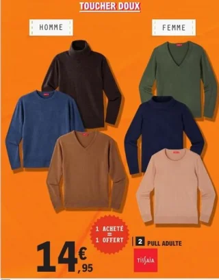 Pull adulte toucher doux Tissaïa