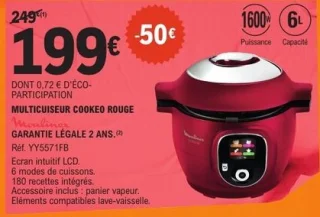 Multicuiseur Cookeo rouge Moulinex Réf. YY5571FB