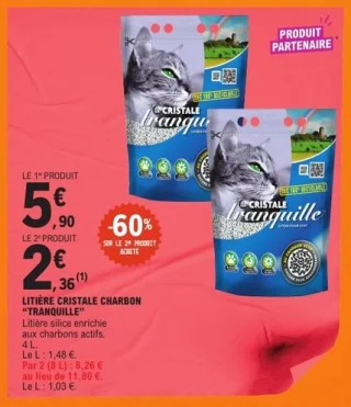 Litière silice Cristale Charbon Tranquille
