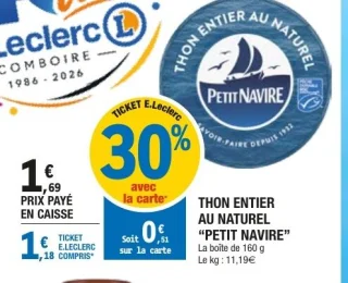 Thon entier au naturel Petit Navire
