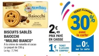 Biscuits sablés Baiocchi Mulino Bianco